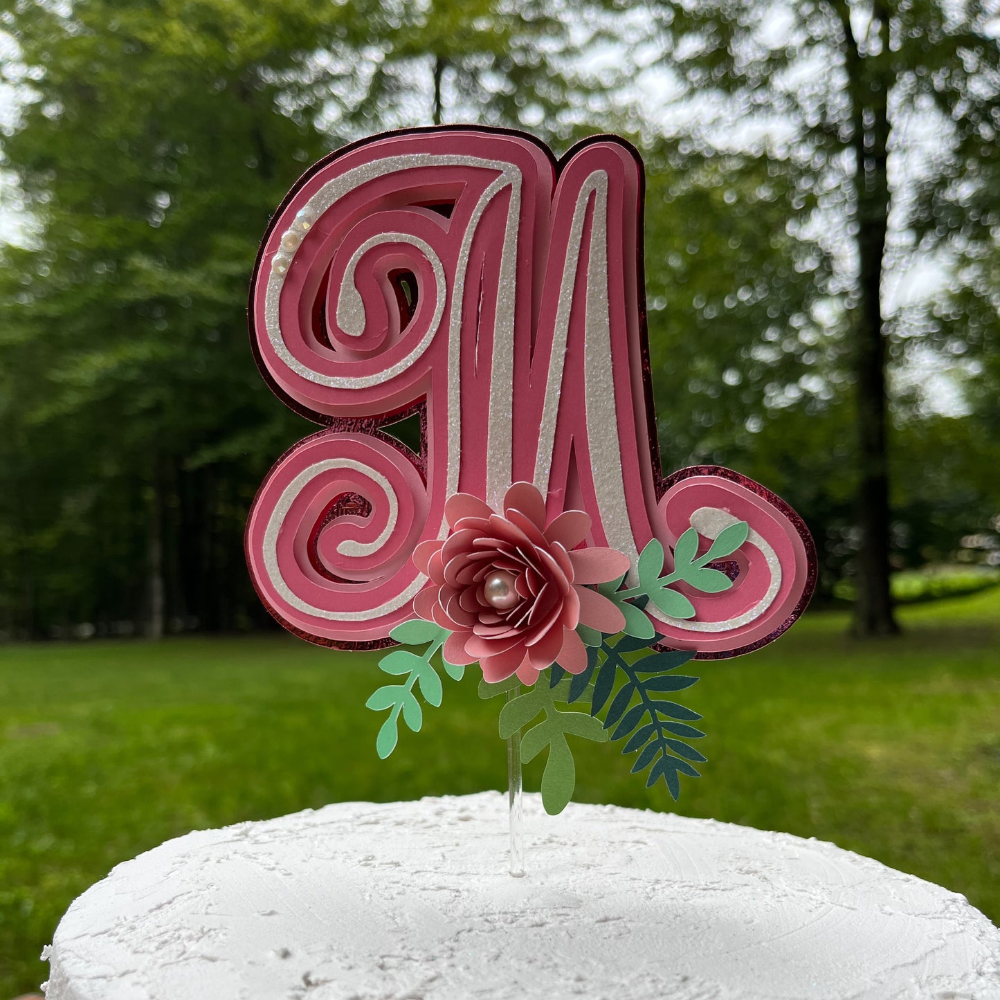 Letter Flower - Cake Topper