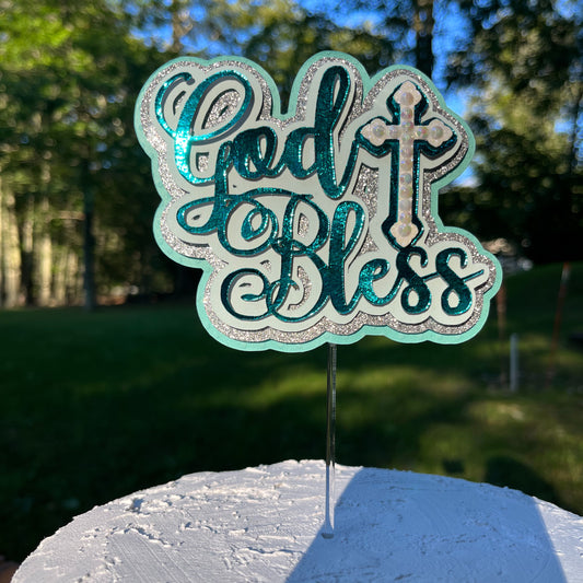 God Bless - Cake Topper