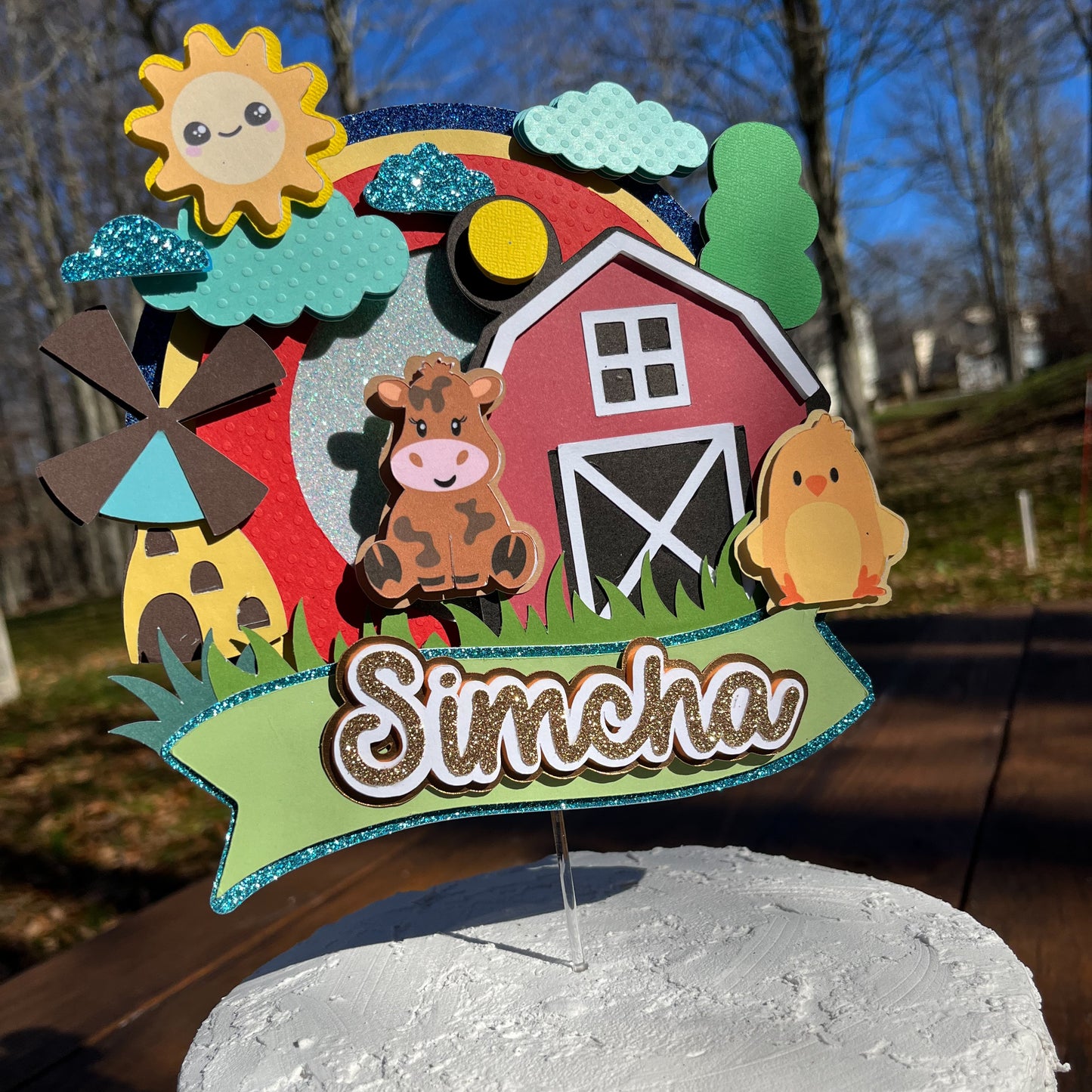 Barn with Name - Cake Toppers